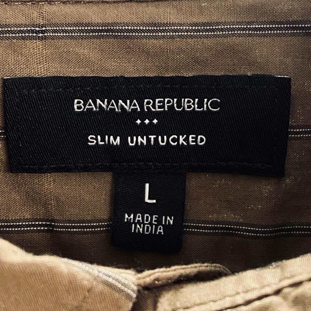 Banana Republic Factory Organic Long Sleeve Slim Untucked Casual Dress Shirt